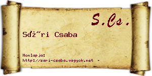 Sári Csaba névjegykártya