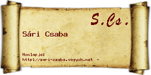Sári Csaba névjegykártya