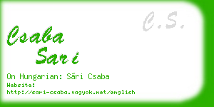csaba sari business card